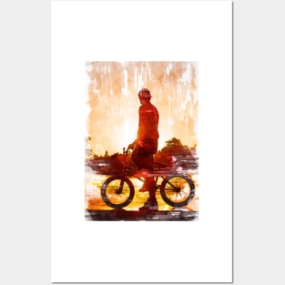 Cool BMX Sunset Silhouette. For BMX lovers. Posters and Art